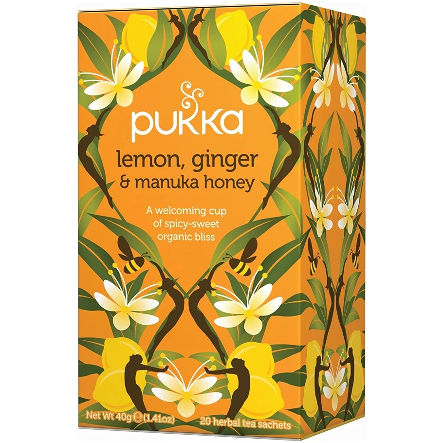 Pukka UK オーガニック レモン・ジンジャー＆マヌカハニー ハーブティー 20袋