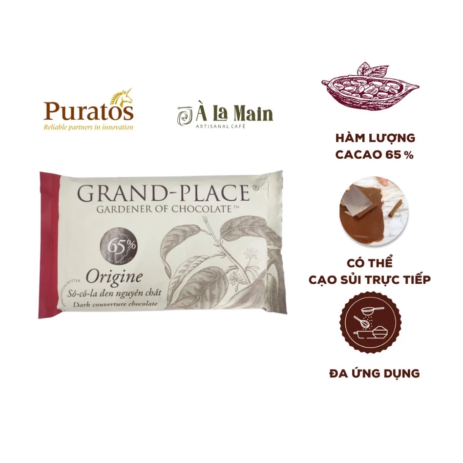 Puratos ブラックチョコレート 65% – 1kg クーベルチュール 製菓用 ダークチョコ