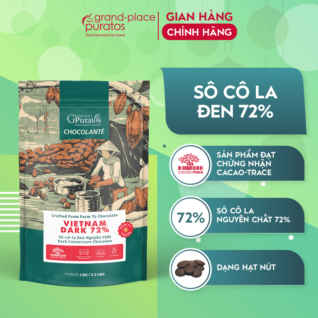 ダーク チョコレート 72%カカオ 1kg Puratos Grand-Place