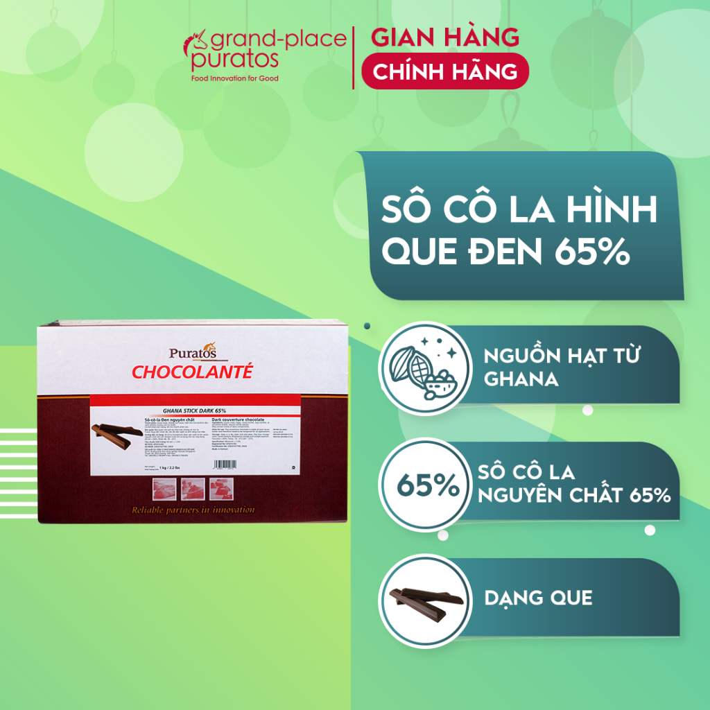 ダーク チョコレートバー 65%カカオ 1kg Puratos Grand-Place