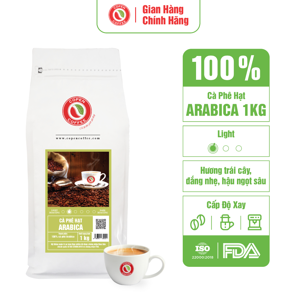 コーヒー豆 アラビカ種ローストコーヒー(浅煎り) 1kg エスプレッソマシン用 酸味、ほろ苦さ Copen Coffee