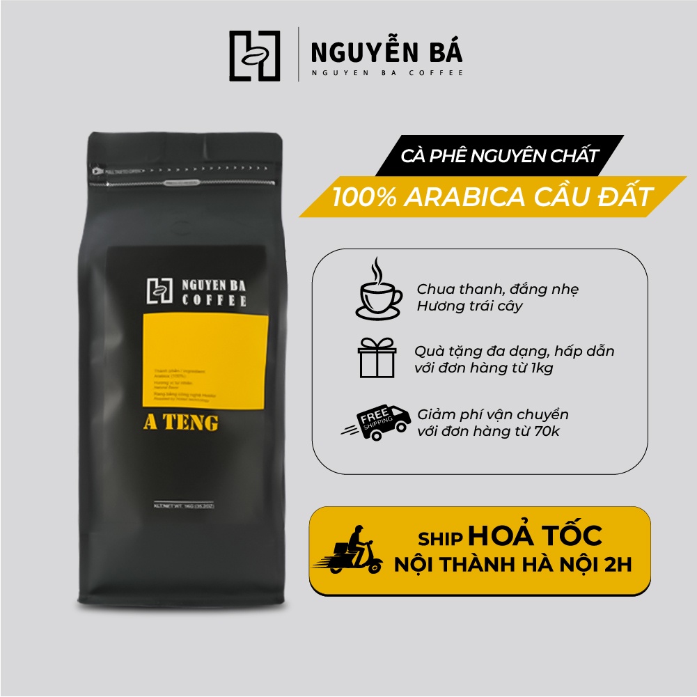 ピュア カウ ダット アラビカ コーヒー A TENG Nguyen Ba Coffee - フィルター、マシン、コールドブリュー用の純粋に焙煎して挽いたコーヒー - フィルターブリュー - 500gr の事前に挽いた粉末