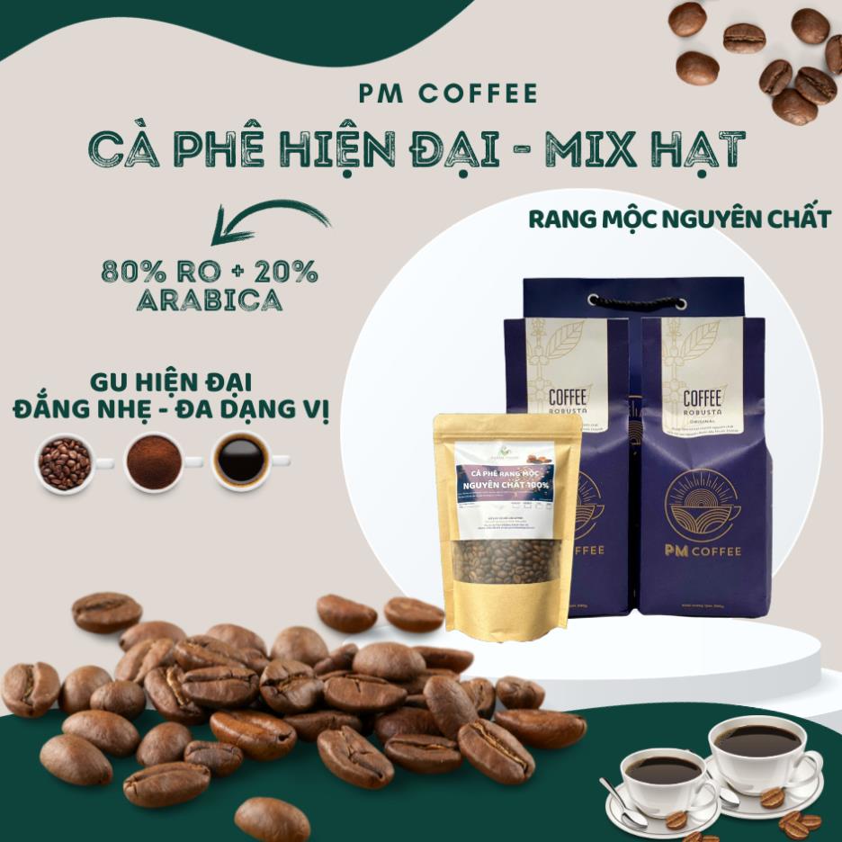 純粋なコーヒー豆 - (ロブスタ、アラビカ) - リクエストに応じてミックスコーヒー - 500 グラム (豆/粉末) - 50R/50A