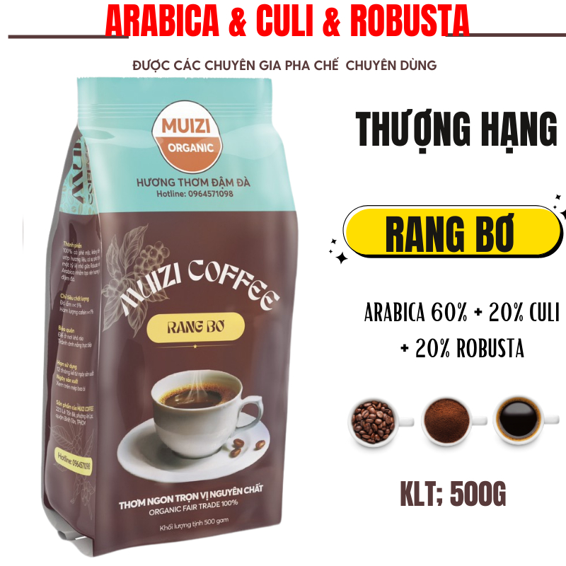 純粋なコーヒー豆、ARABICA バター 60% + 20% CULI + 20% ROBUSTA でロースト - 前処理された丸ごとの豆。