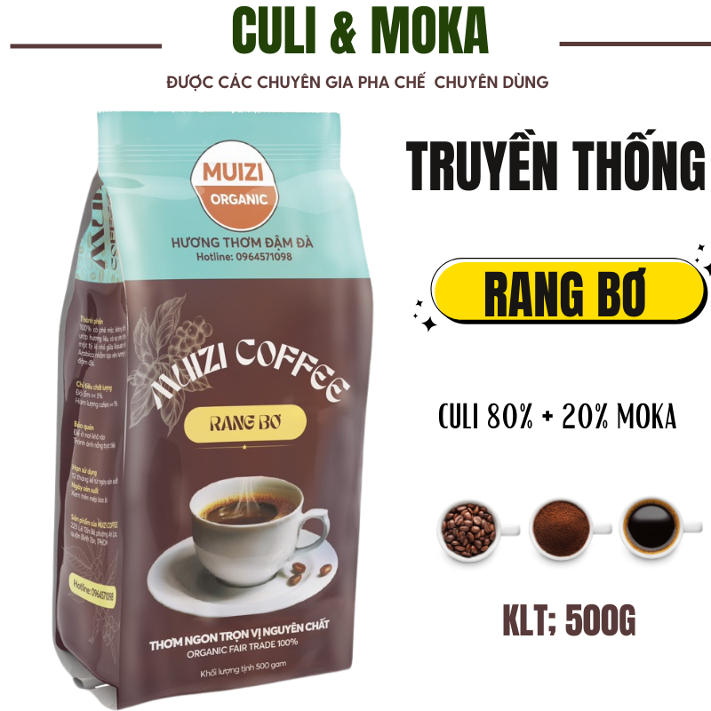 純粋なコーヒー豆、CULI バター 80% + 20% MOKA でロースト トラディショナル タイプ (250G) - 前処理された丸ごとの豆