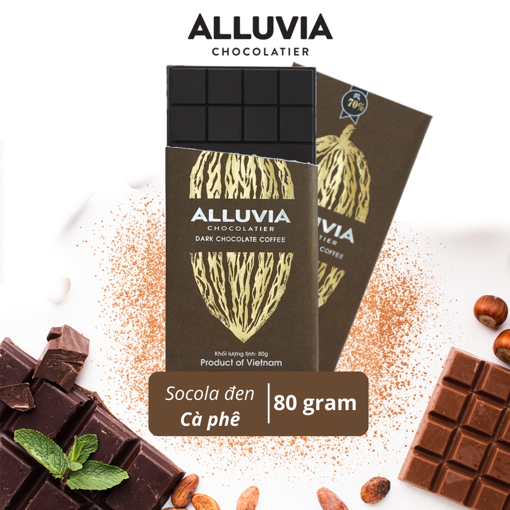 ピュアダークチョコレートコーヒー 甘さ控えめ 80g Alluvia Chocolate