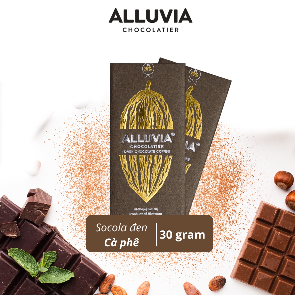 ダークチョコレート コーヒー味 中程度の甘さ 30g Alluvia Chocolate