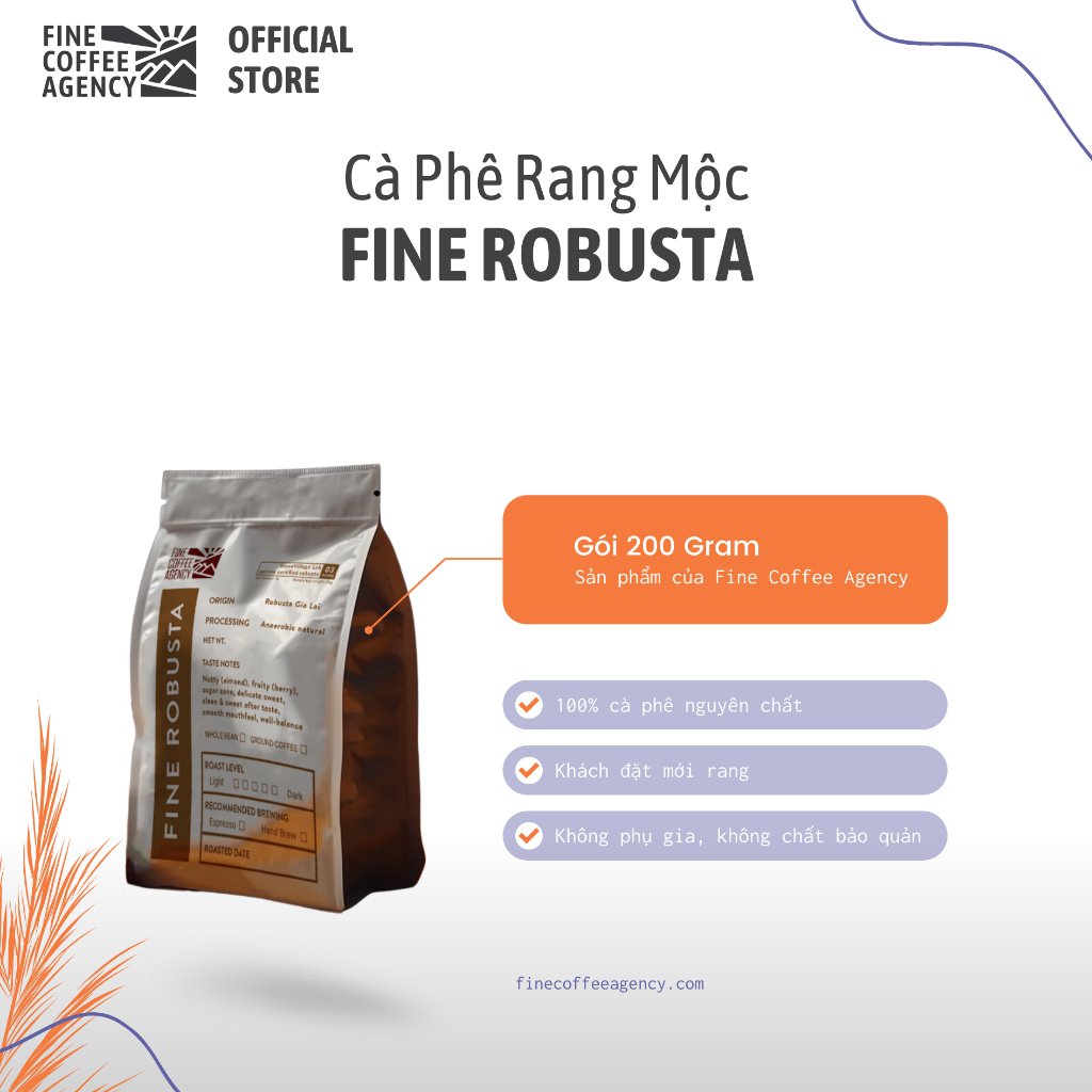 純粋にローストしたFCAファインロブスタ・ジアライコーヒー（200グラム） - 粉末状 - ダークフィルター