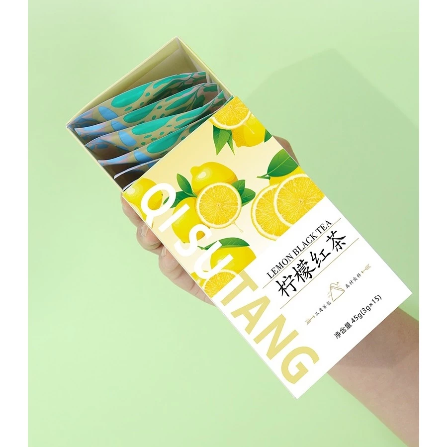 Qisutang レモン紅茶 トライアングルティーバッグ - 豊かな香りと爽やかな味わい、健康にも嬉しいギフトセット