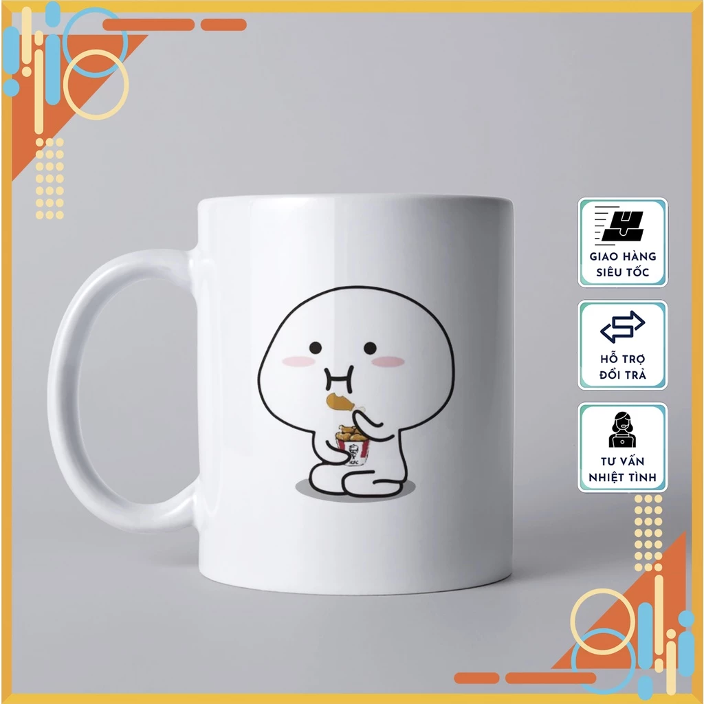 Qubyデザイン 陶器マグカップ/カップ No.22 面白いイラスト 高級ギフト 日常使い
