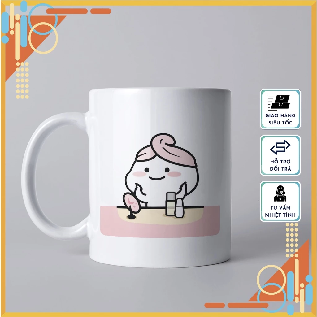 Qubyデザイン セラミックマグカップ/陶器カップ No.45 – かわいいイラスト 高級ギフト＆日常使いに最適