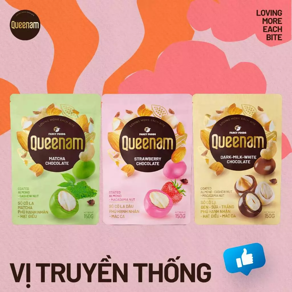 Queenam 栄養ナッツ入りゆずレモン風味チョコレート 75g袋