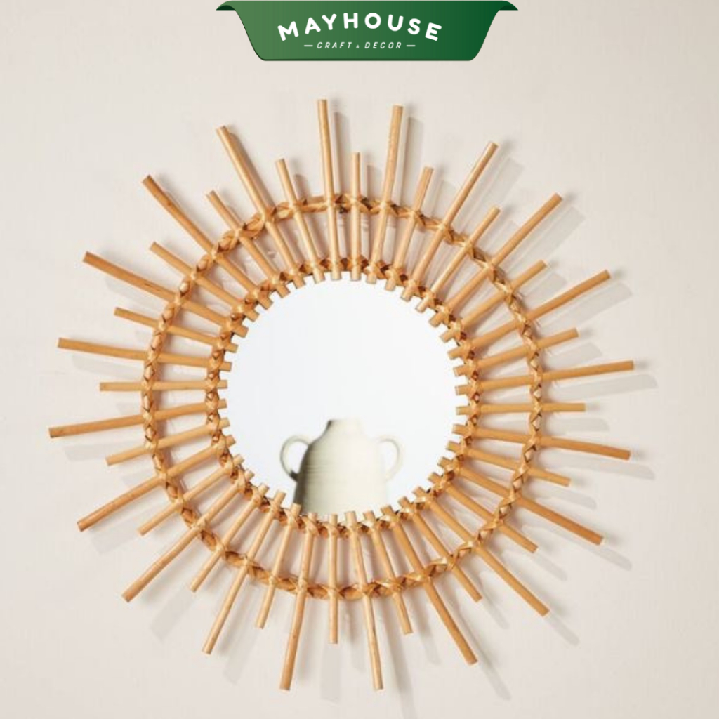 藤製ミラー 鏡 壁装飾 MAYHOUSE CRAFT&DECOR