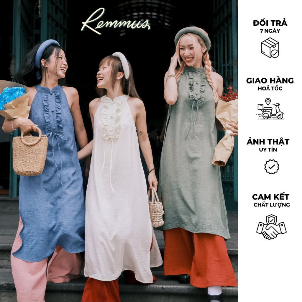 REMMUS ハーセン アオザイ 伝統的ノースリーブデザイン S-Lサイズ REMMUS