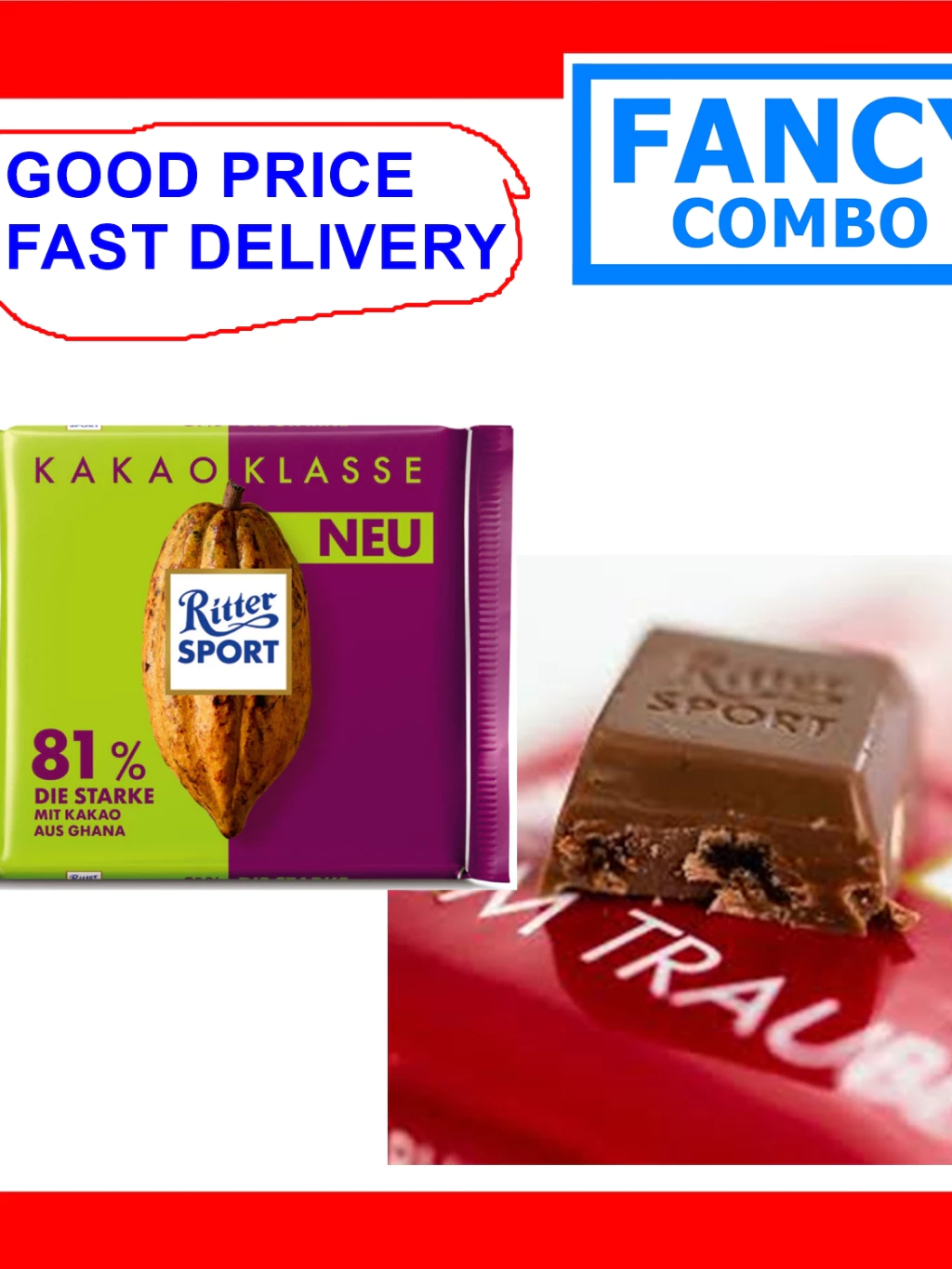 リッタースポーツ ガーナ産カカオ81% ダークチョコレート 100g ドイツ直輸入