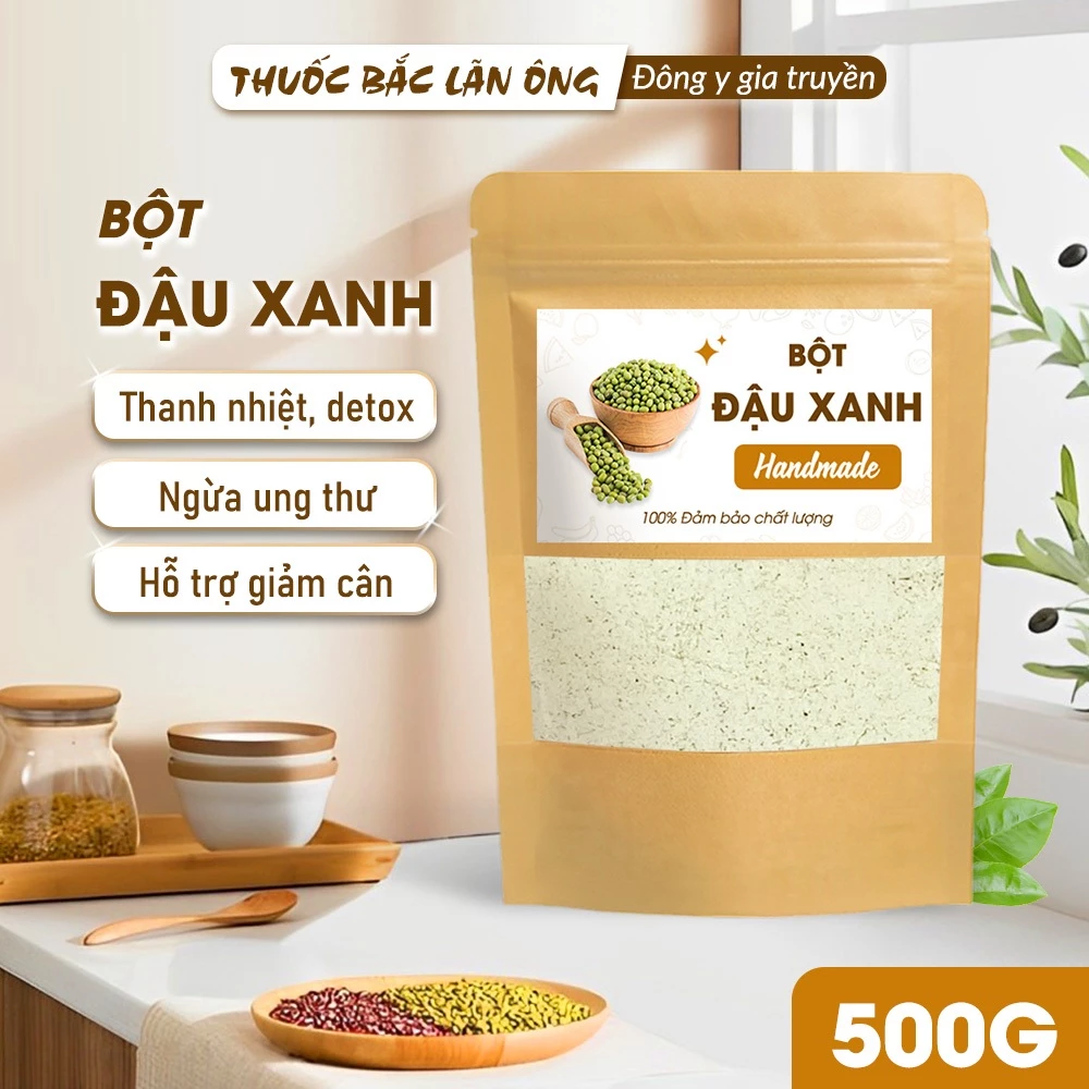 焙煎緑豆微粉末 500g (栄養、美容食、デトックス) - ラオオン漢方