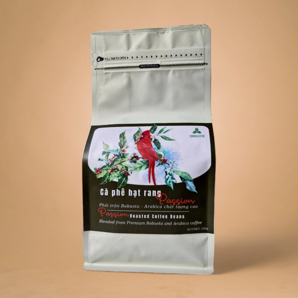 ロバンメ パッション 高級焙煎コーヒー豆 - 500g (アラビカ30%/ロブスタ70%) - ホットエア焙煎 エスプレッソ向け 濃厚な甘い後味