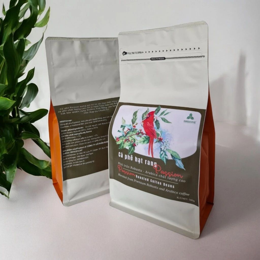 ロバンメ パッション 高級焙煎コーヒー豆 - 500g (アラビカ30%/ロブスタ70%) - ホットエア焙煎 エスプレッソ向け 濃厚な甘い後味