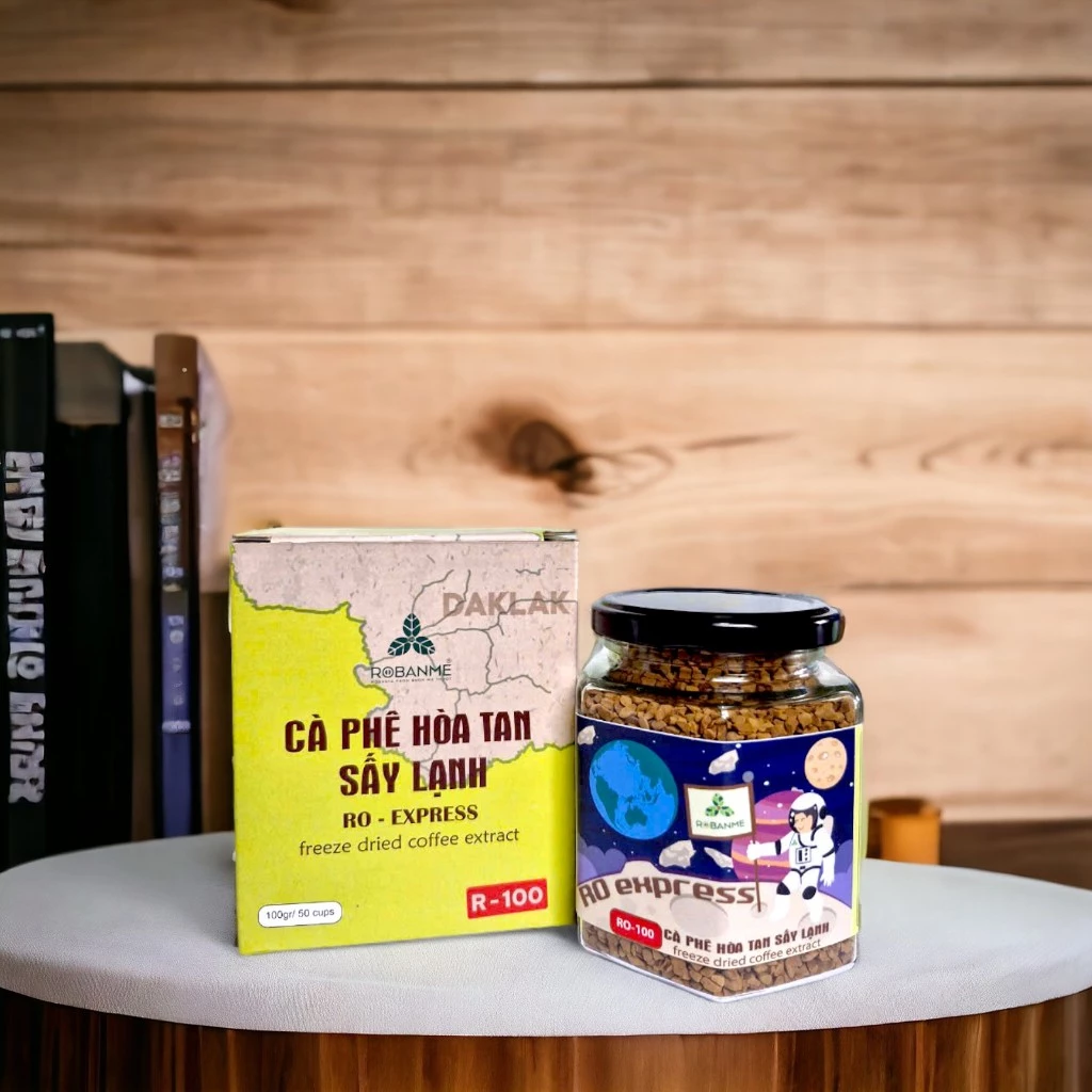 Robanme Ro-Express フリーズドライ インスタントコーヒー 100%ロブスタ 100g - 濃厚で香り高く、ベトナムアイスコーヒーに最適