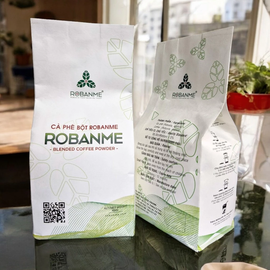 ロバンメ コーヒー豆 焙煎済み 1kg (90%ロブスタ / 10%アラビカ) 深煎り・濃厚なコクと芳醇な香り ベトナムコーヒー・カフェラテに