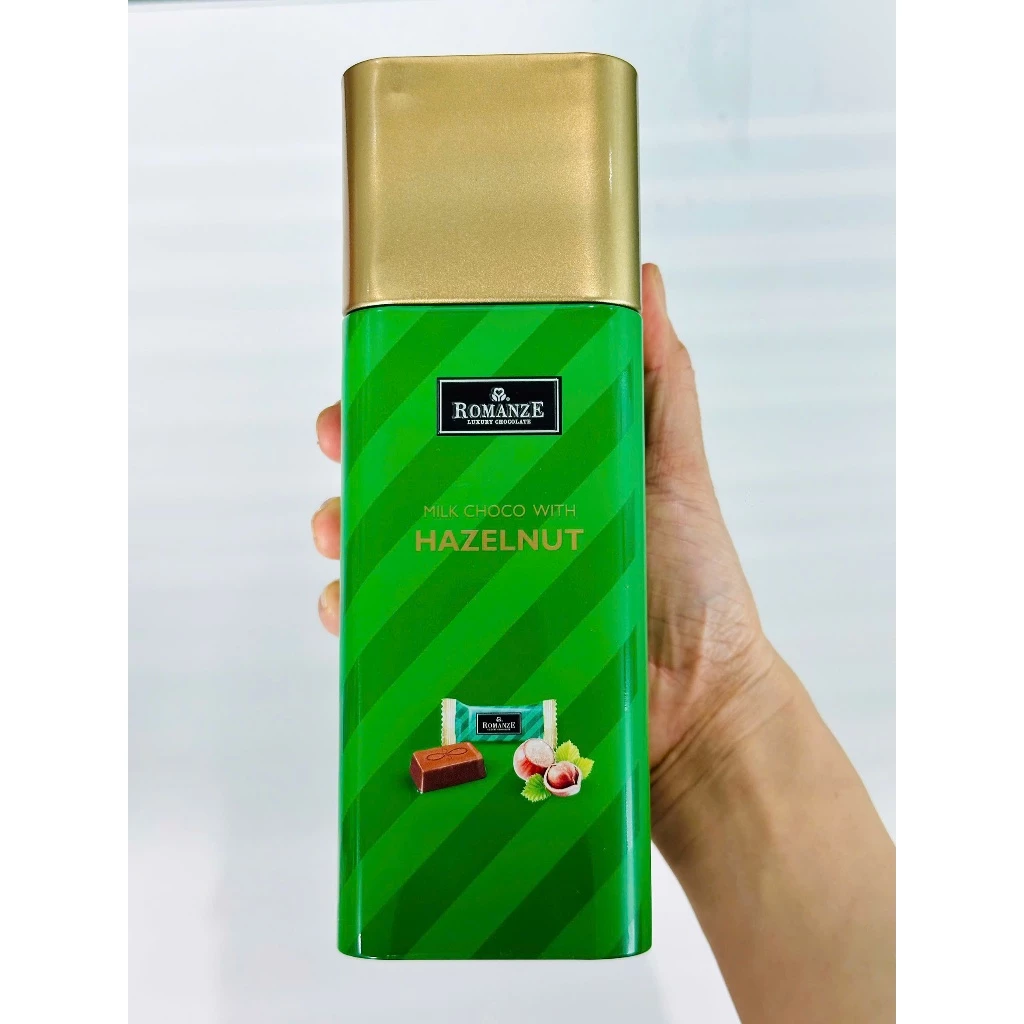 ロマンツェ グリーン缶チョコレート 135g マレーシア産