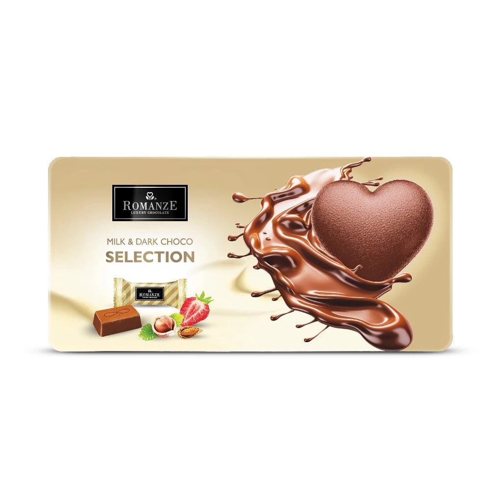 ロマンツェ セレクション ハート缶チョコレート 135g (マレーシア産)