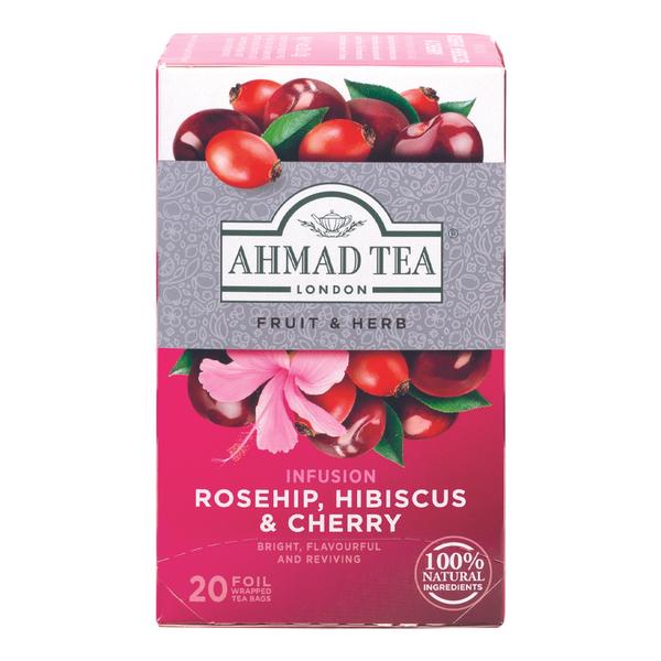 ハーブティー ローズヒップ、ハイビスカス、チェリー ティーバッグ 20袋×2g Ahmad Natural Benefit