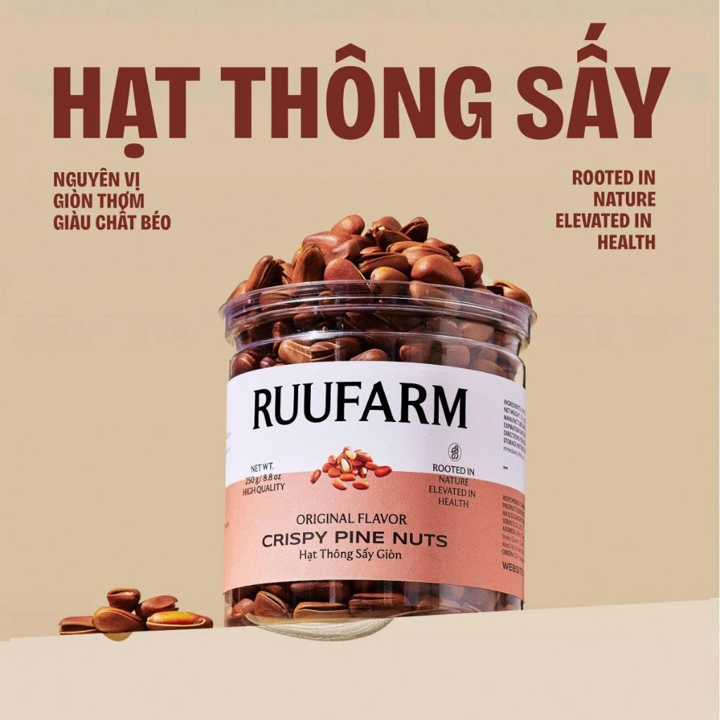 RUUFARM 大自然の恵み 厳選 松の実クリスピー (無添加・無塩・無糖) 250g