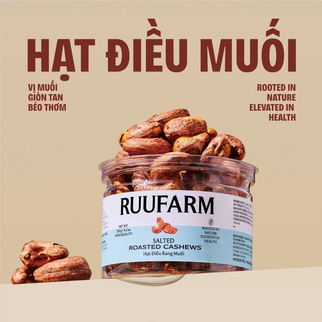 RUUFARM 厳選 皮付きカシューナッツ 塩味 200g