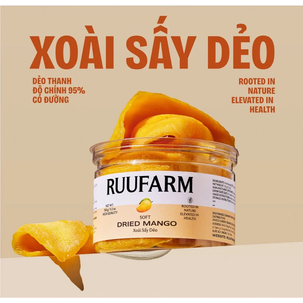 RUUFARM 甘酸っぱい とろけるドライマンゴー 600g