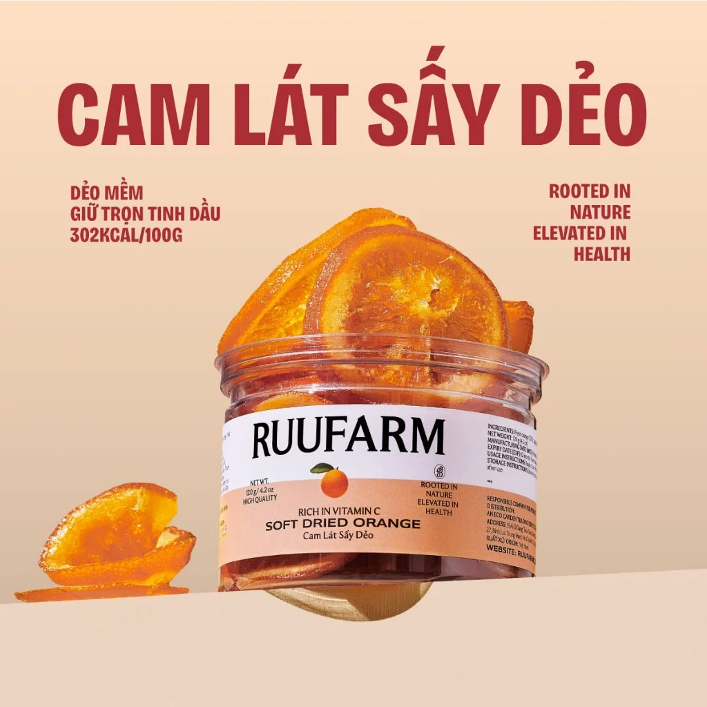 RUUFARM 柔らかドライオレンジスライス 120g