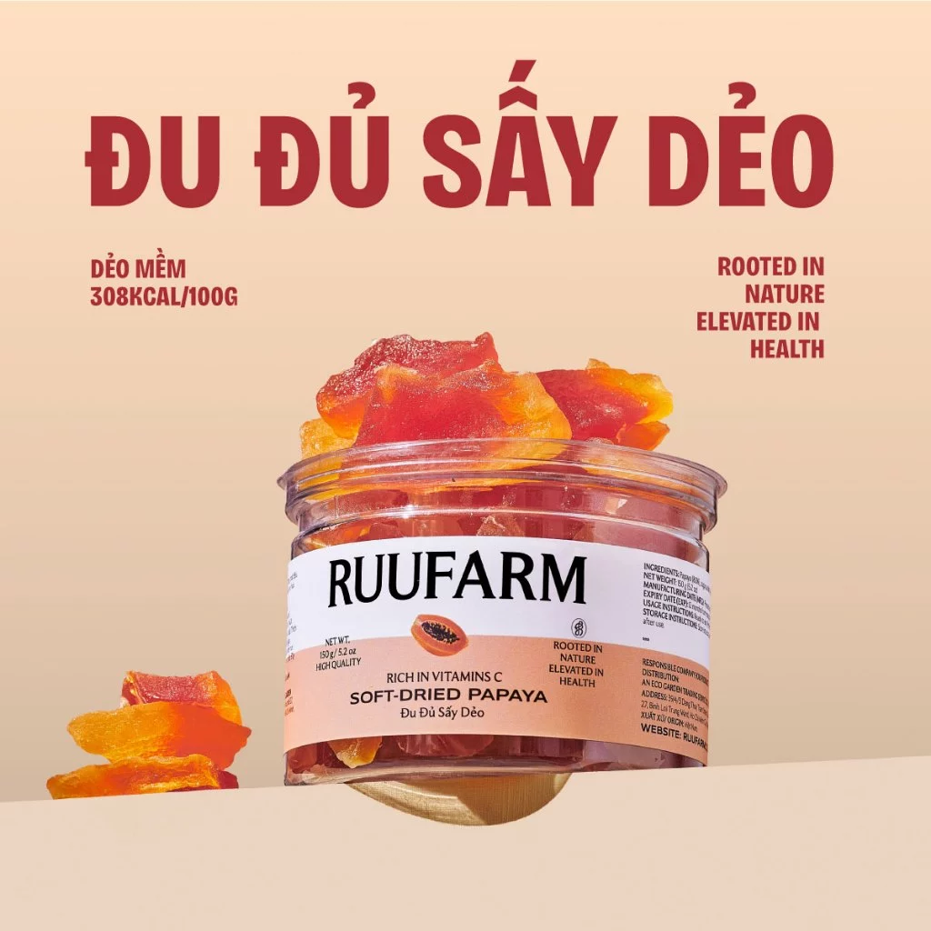 RUUFARM 完熟とろけるドライパパイヤ 200g瓶