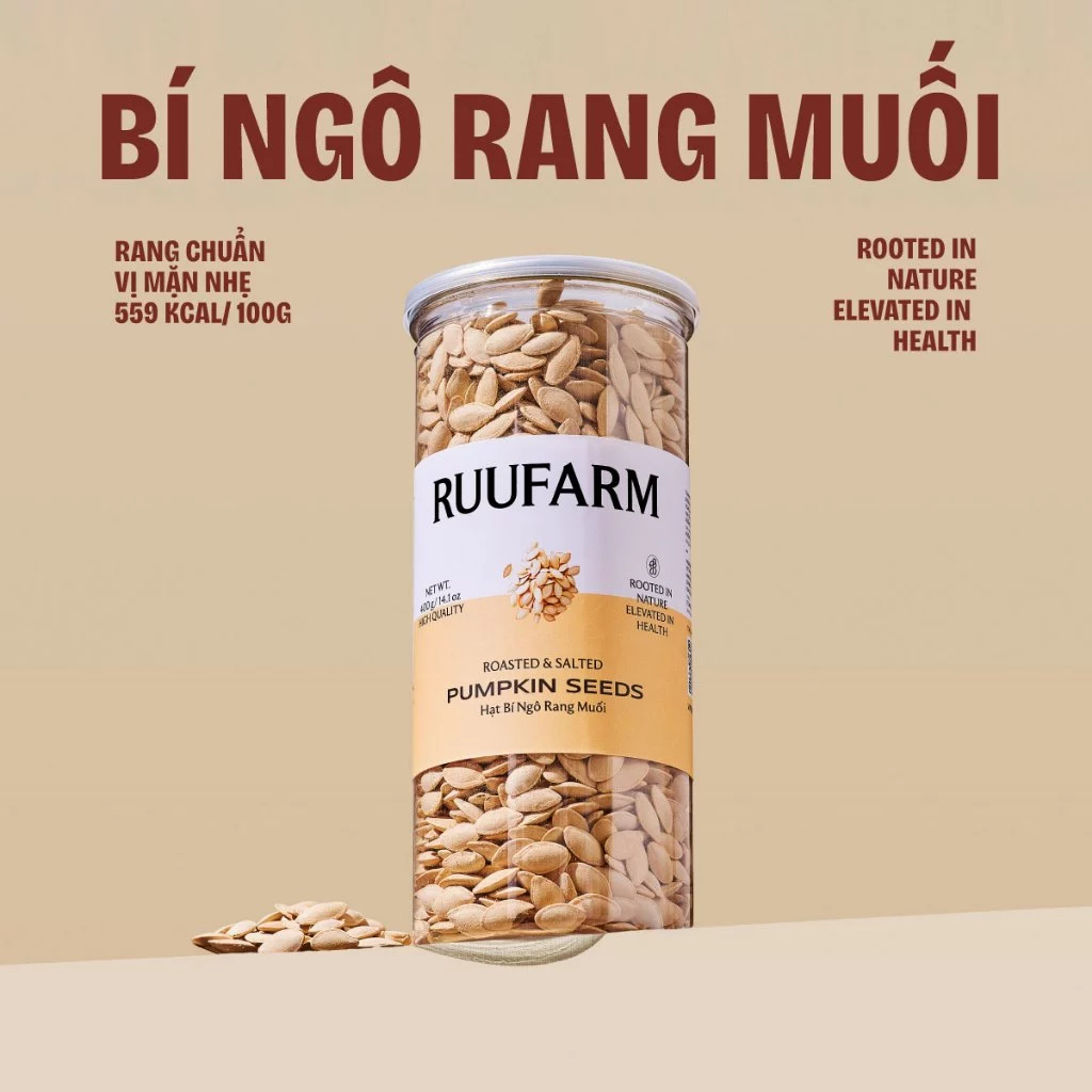 RUUFARM 無漂白 皮付き ロースト塩かぼちゃの種 (自然の恵みそのまま)