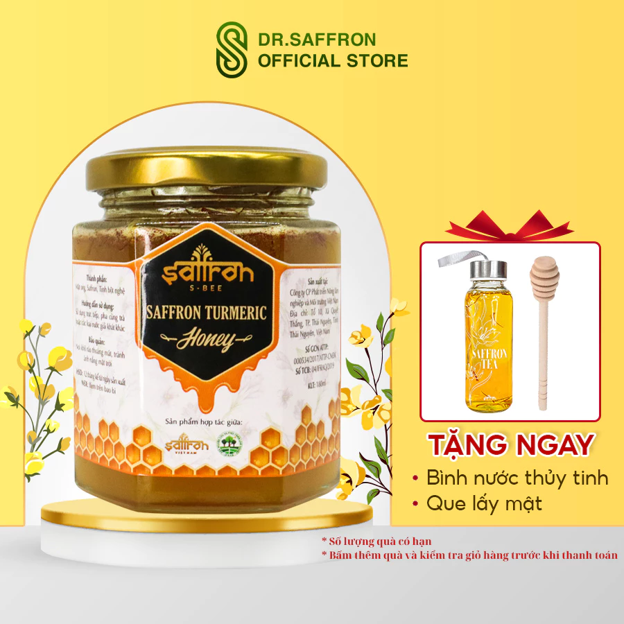 サフランハチミツウコン漬け – Saffron ベトナム産ガラス瓶180ml