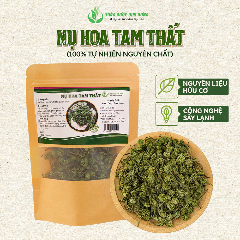 三七花蕾フリーズドライティー 特級 (200g) – 小さく清らかな天然の香り – Thảo Dược Duy Hưng