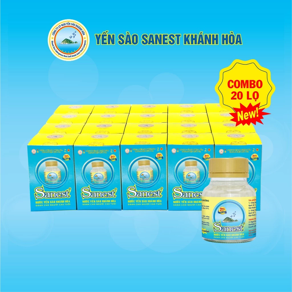 Sanest - カインホア産ツバメの巣ドリンク 高齢者向け 70mlボトル 21%ツバメの巣配合 [20本入りセット]