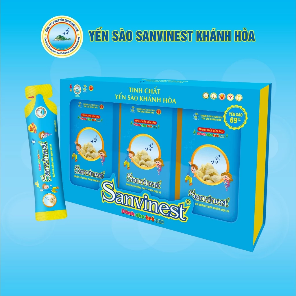 【子供の成長をサポート】Sanvinest カインホア産 ツバメの巣エキス69%配合 ドリンク ギフトセット (25ml x 30袋)