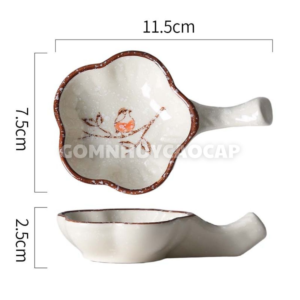 青瓷屋 雅趣 和風調味皿箸置き付 二合一設計 φ7.5×2.5cm 青瓷屋