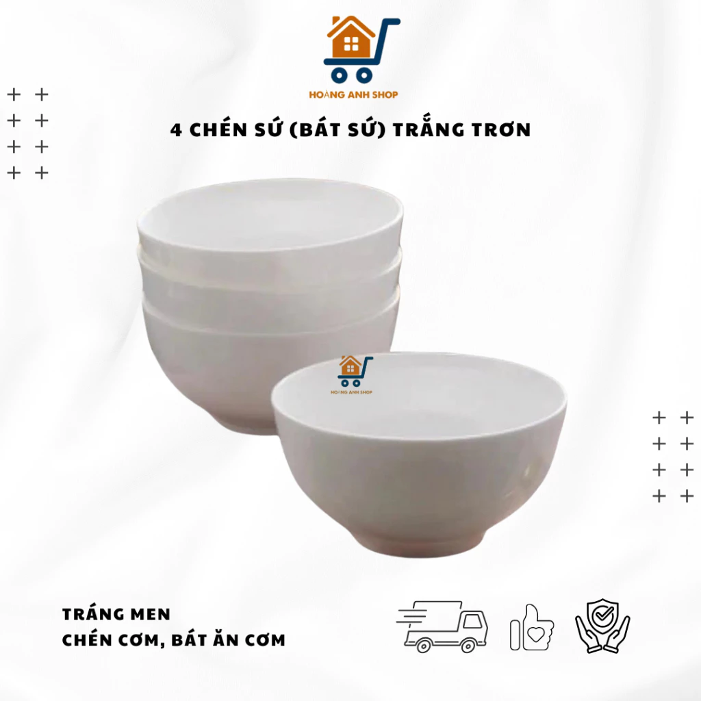 【4個セット】高品質 光沢白磁器ボウル 11cm - ご飯・デザート用 高温対応 食卓に彩りを