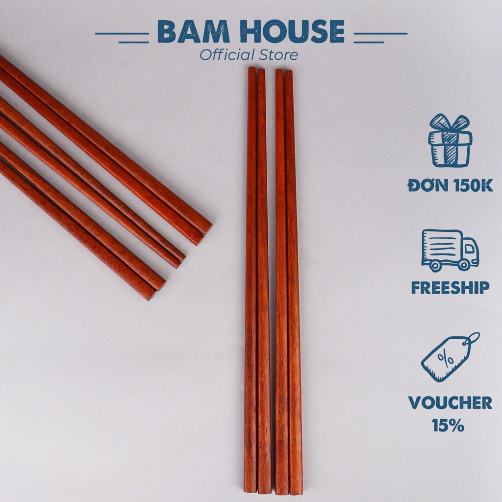 紫檀箸 10膳セット DGCH02 天然木目 高級 光沢塗装  Bam House