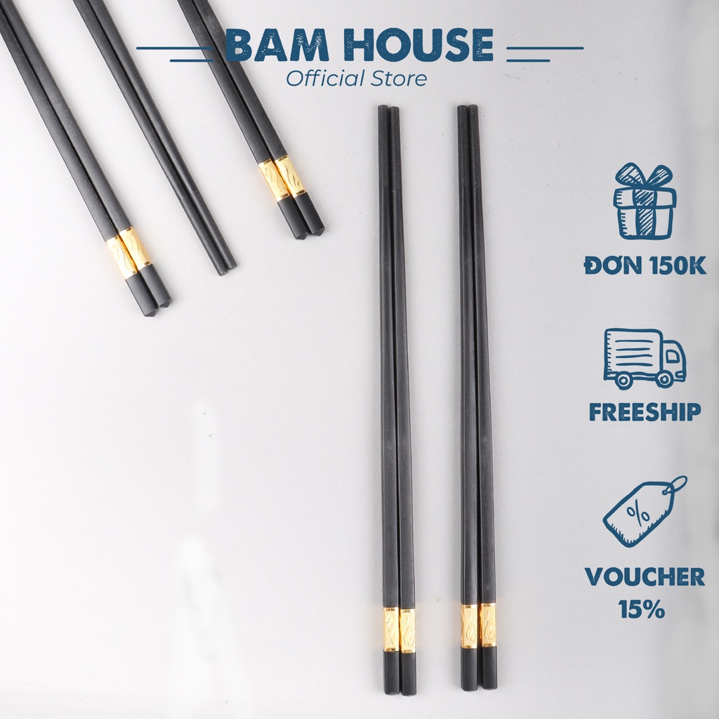 箸 10膳セット DMV05 耐熱プラスチック 高級金泊あり Bam House