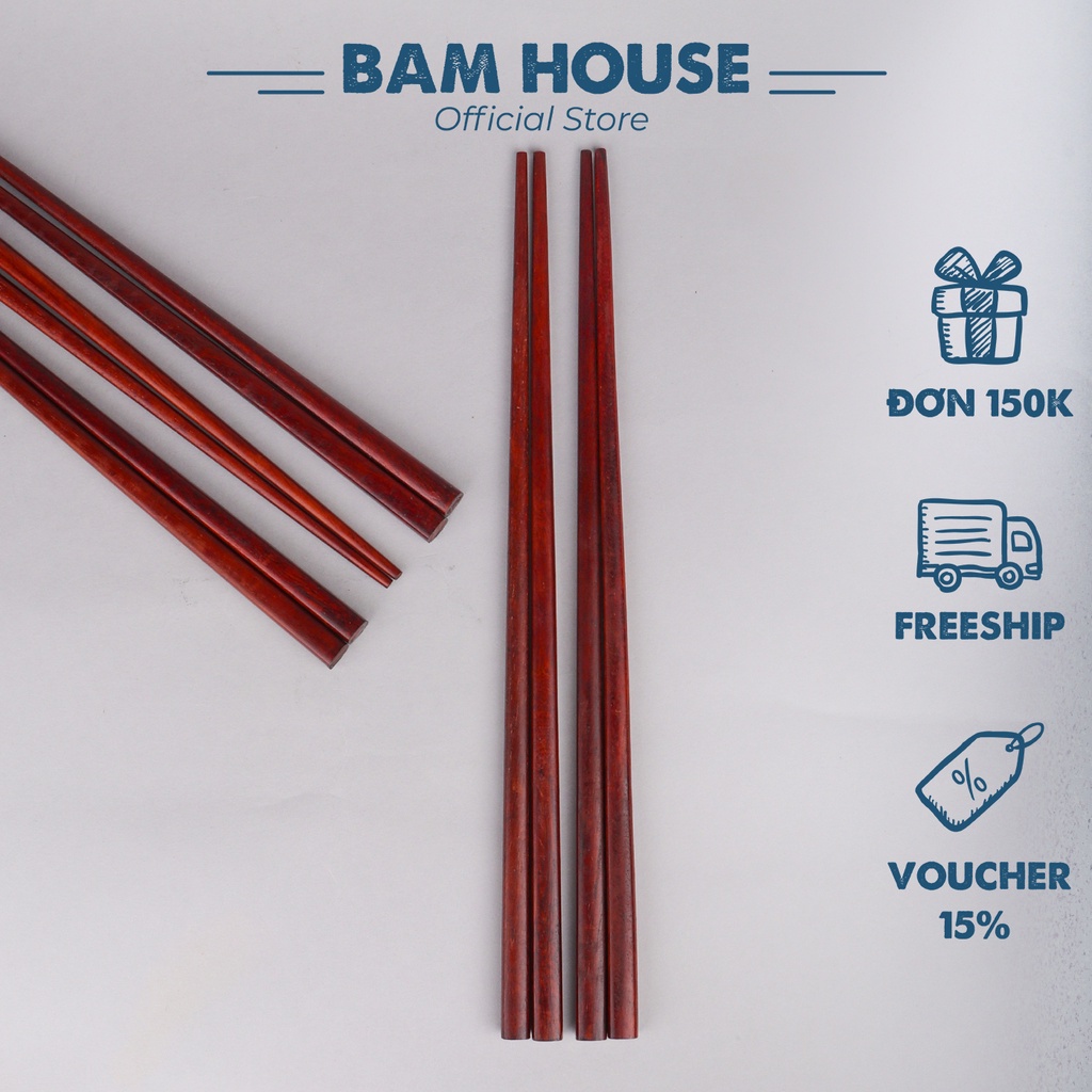 ローズウッド箸 10膳セット DGCL03 高級 艶やか 天然木目  Bam House
