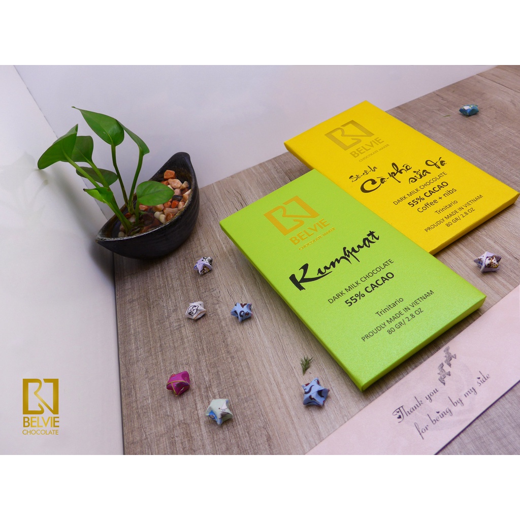 ミルクコーヒー&金柑風味のチョコレートバー 2本セット Belvie