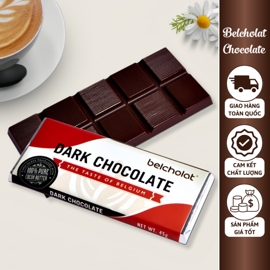 ダークチョコレートバー 3本セット 55%カカオ 各45g Belcholat