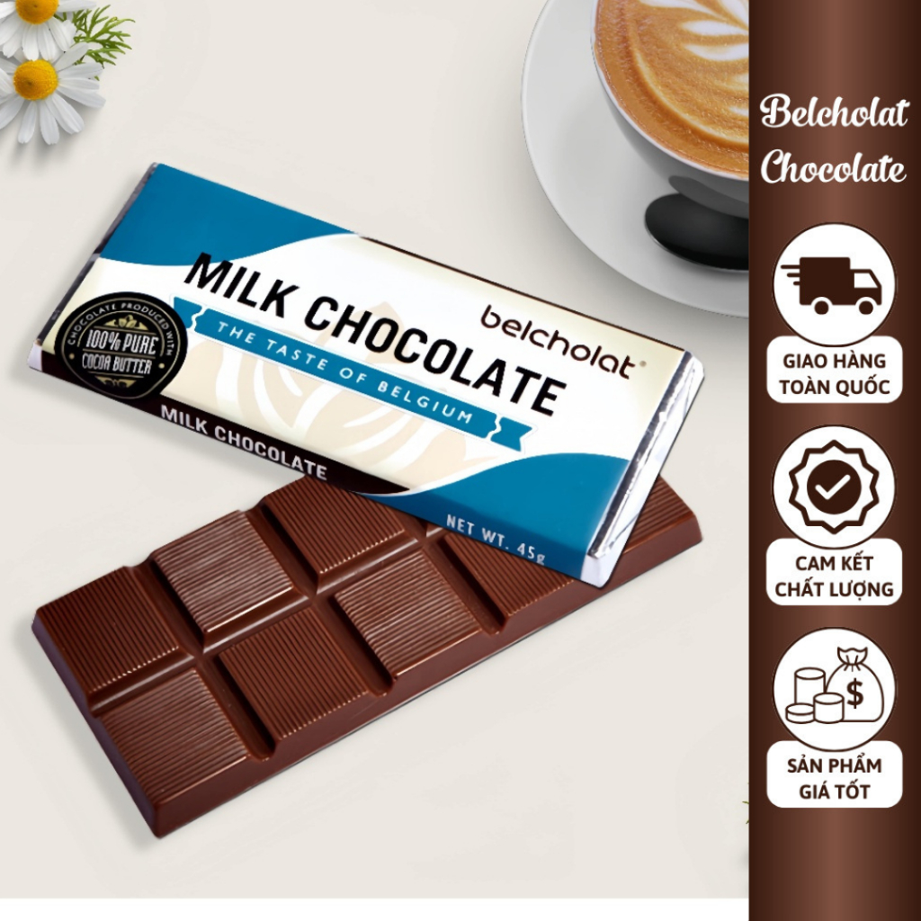 プレミアムミルクチョコレートバー 3本セット 35%カカオ 各45g Belcholat