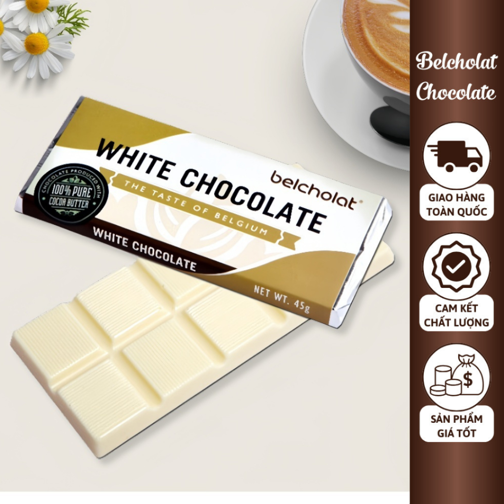 ワイトチョコレートバー 3本セット 30%カカオ 各45g Belcholat