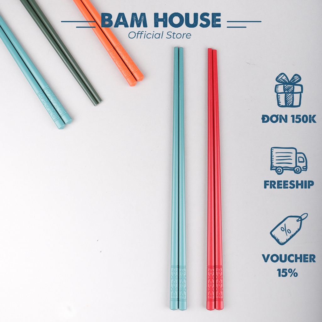 プラスチック箸 5膳セット DNHT04 耐熱プラスチック  豊富なカラー 高級 Bam House