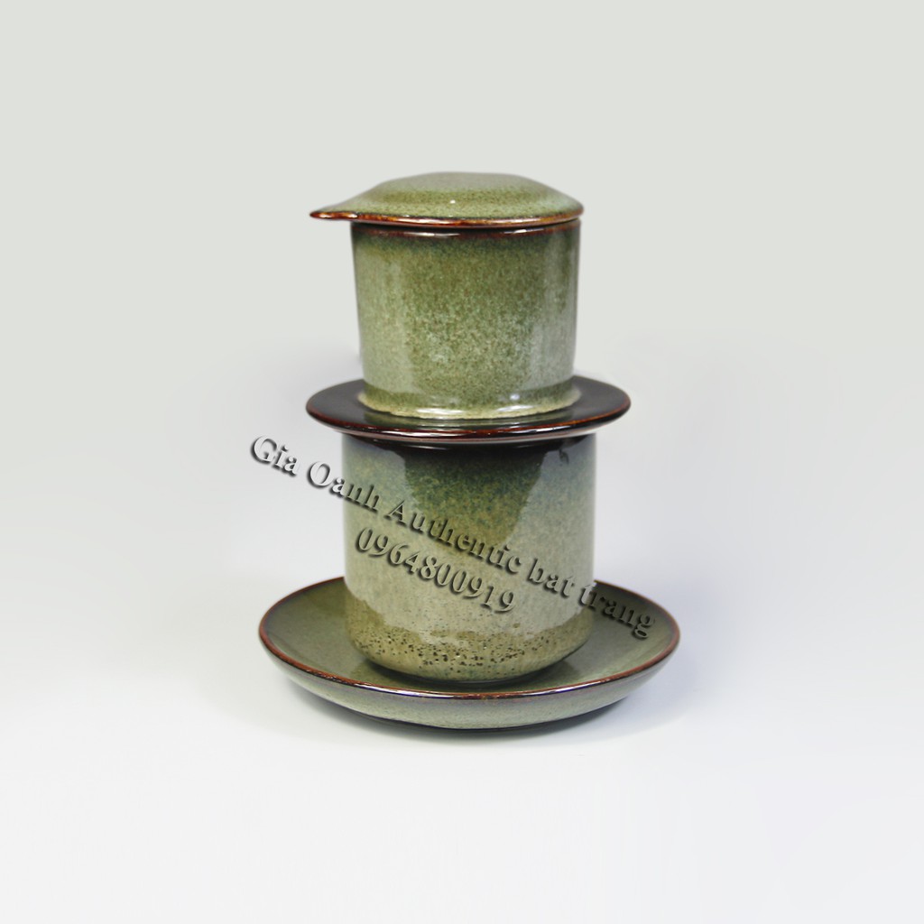 バッチャン焼き(陶器)のコーヒーフィルターセット 蓋付き OANH GIA AUTHENTIC BAT TRANG