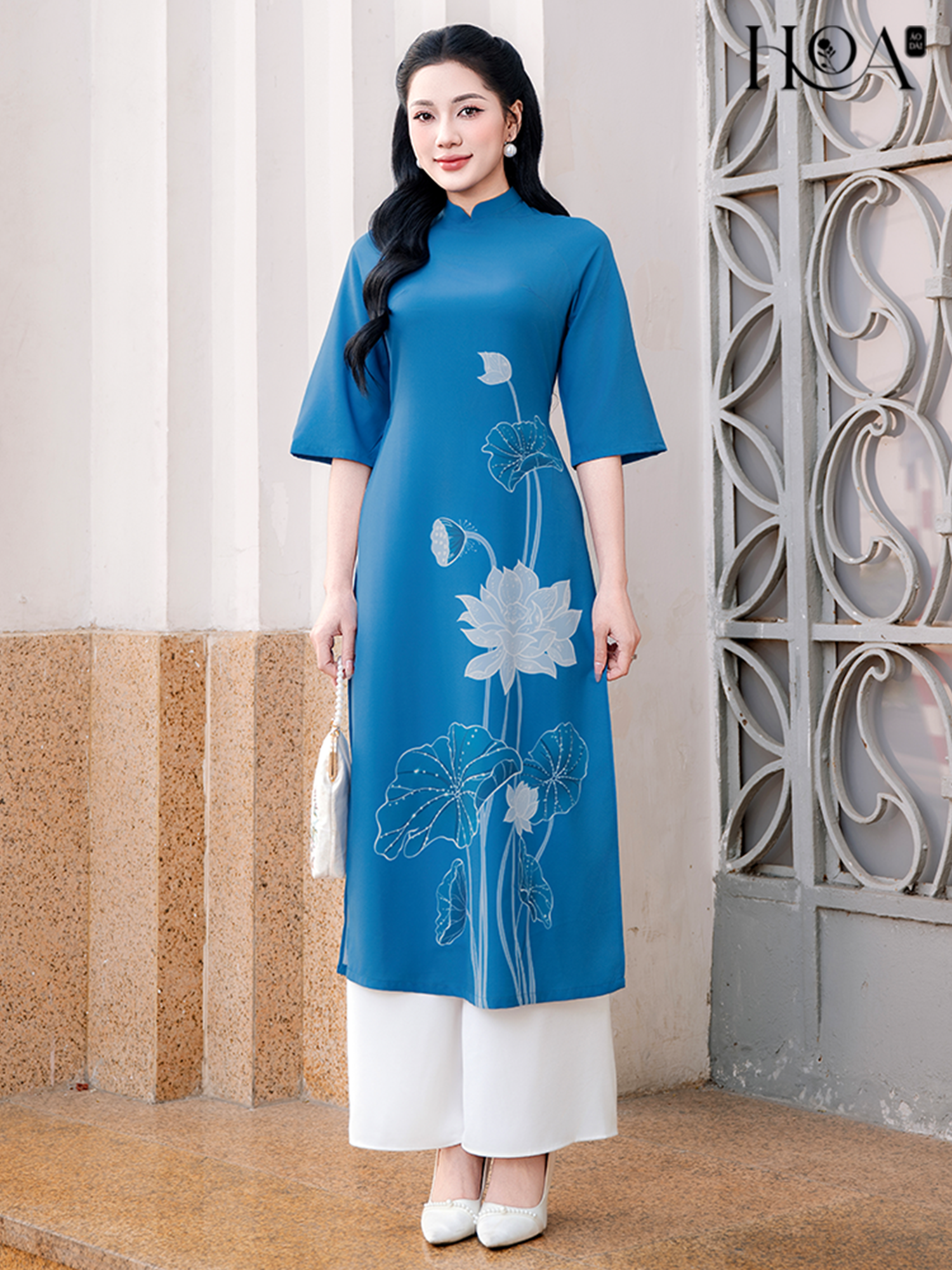 女性用現代アオザイセット HOA Lieu Duong 2