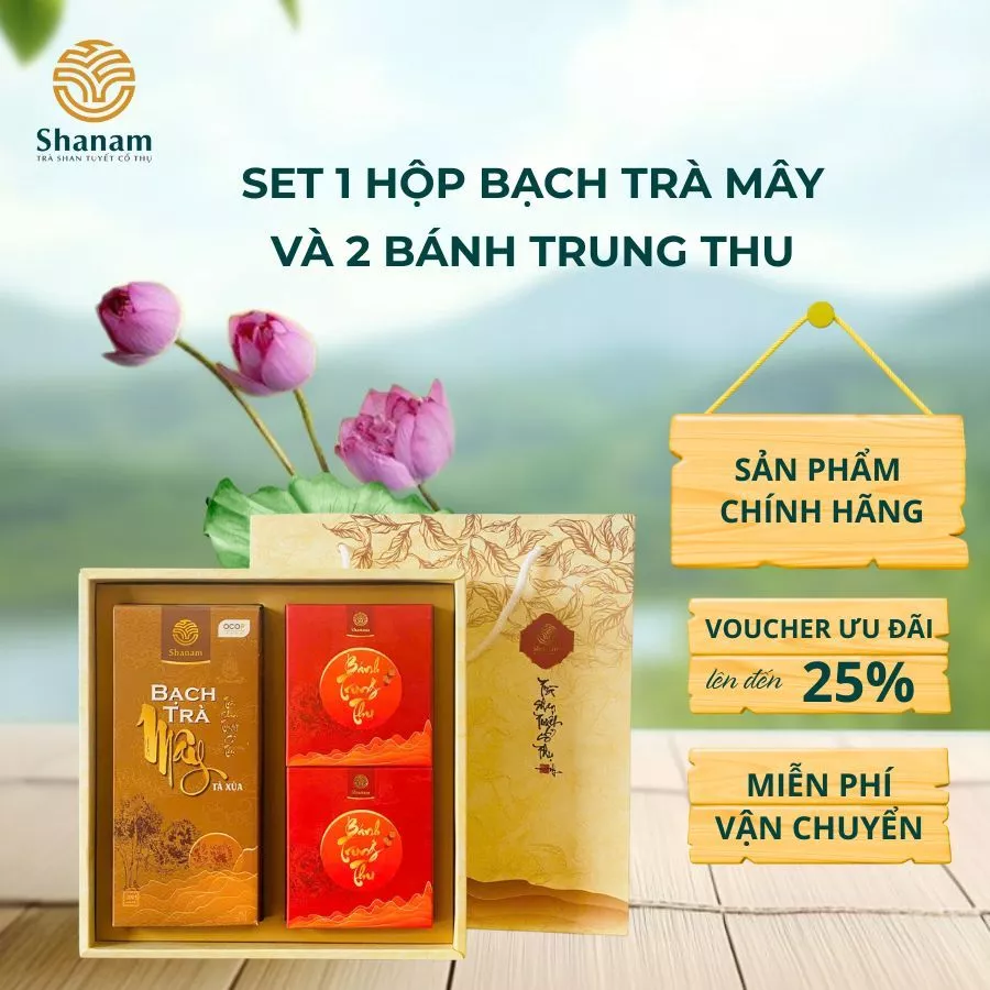 【2025年高級中秋ギフト】Shanam白茶雲50g＆絶品月餅2種セット